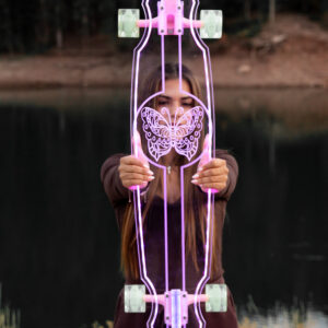 Electric LED Butterfly Custom Longboard