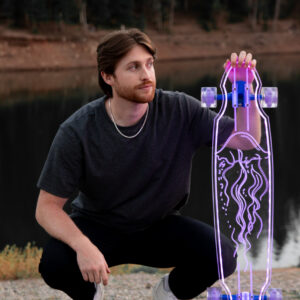 LED Clear JellyFish Acrylic Plexiglass Ghost longboard