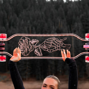 Electric LED Custom longboard Skeleton Rose