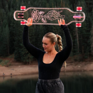 LED Clear Skeleton Rose Acrylic Plexiglass Ghost longboard