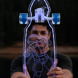 LED Clear Astronaut Acrylic Plexiglass Ghost longboard