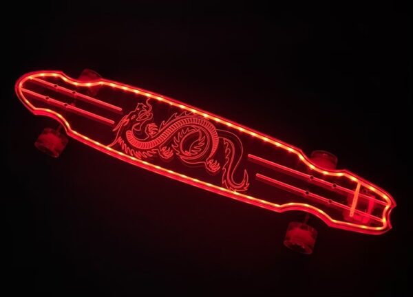 Electric LED Custom Longboard Dragon Design