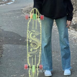 LED Clear Dragon Acrylic Plexiglass Ghost longboard