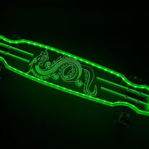 LED Clear Dragon Acrylic Plexiglass Ghost longboard