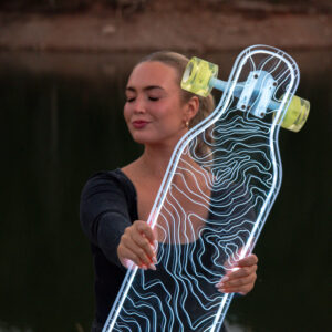 Electric LED Custom Longboard Topograph