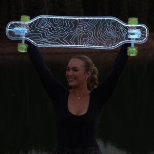 Electric LED Custom Longboard Topograph