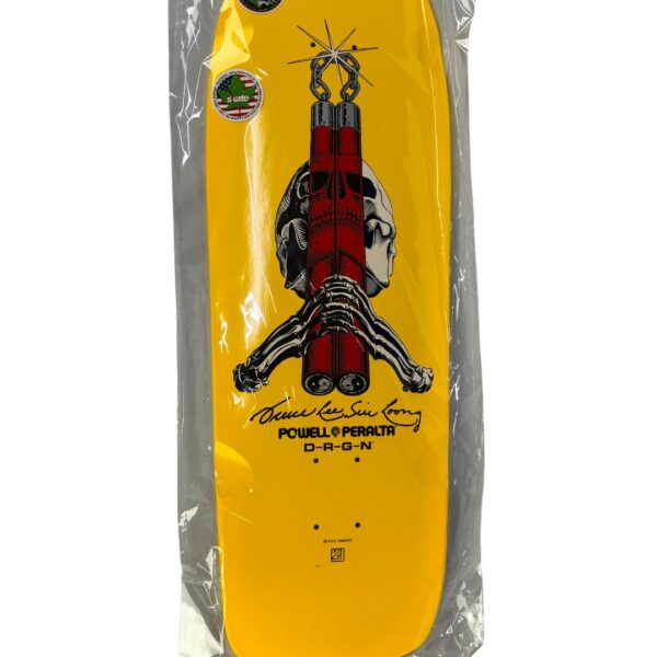 Powell Peralta Skull & Nunchucks Bruce Lee Collab Skateboard Deck Yellow - 10 x 30