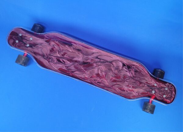 Resin Art Epoxy Painting Blood Swirl Longboard