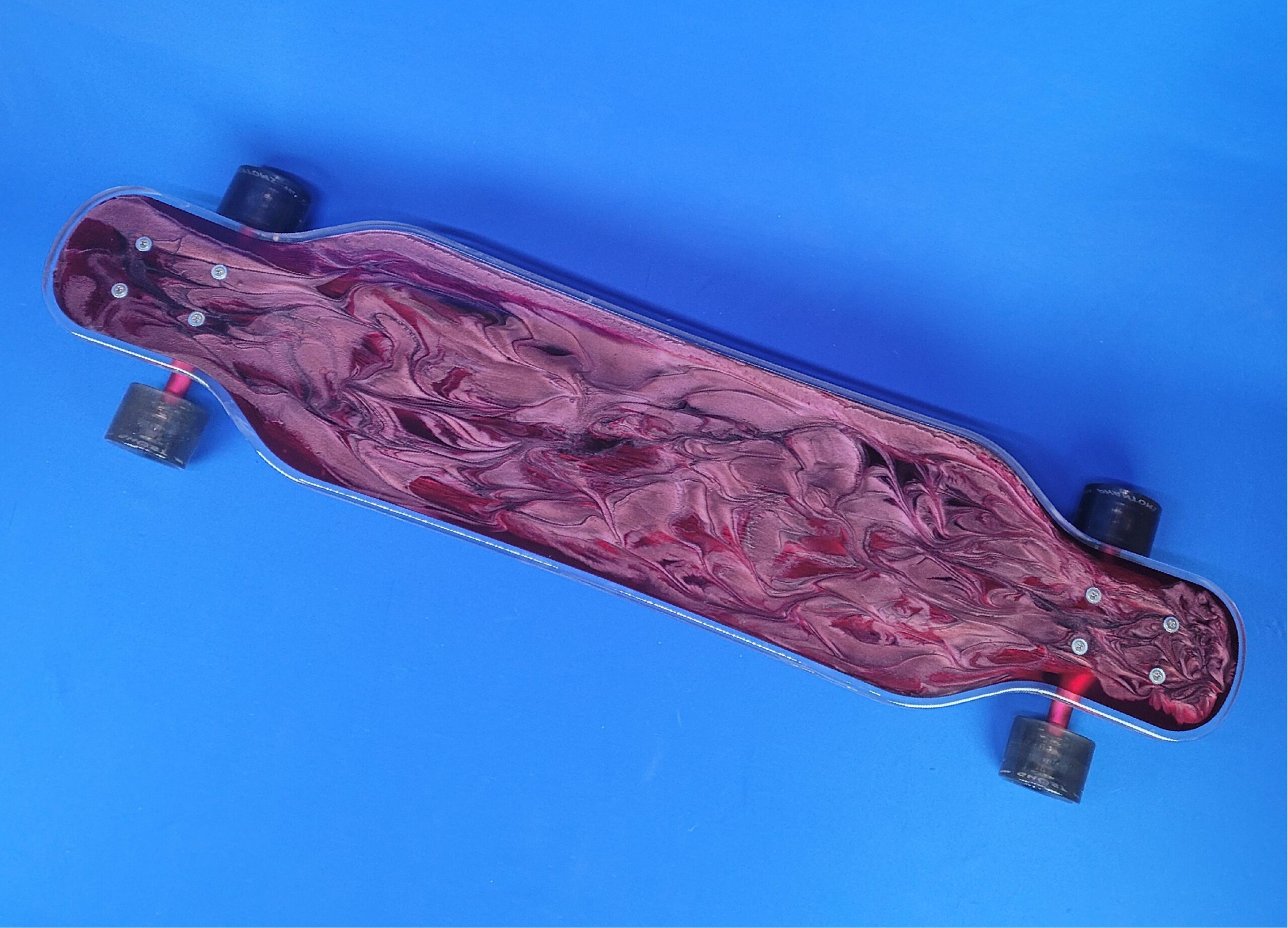 Resin Art Epoxy Painting Blood Swirl Longboard