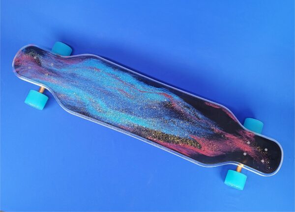 Deep Space Resin Longboard with full LEDs