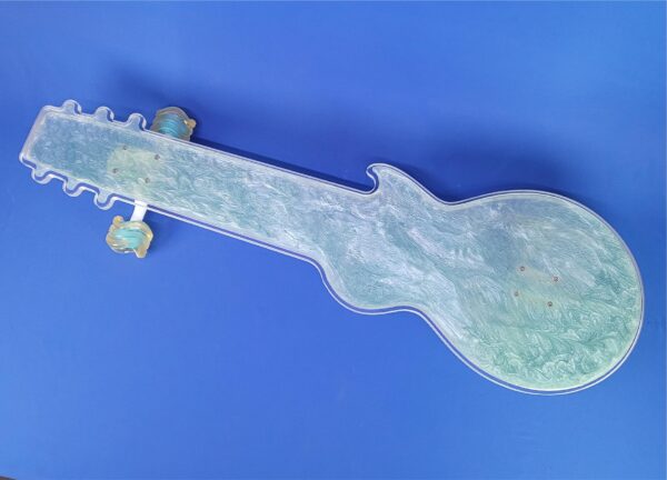 40" Guitar Blue Resin Longboard with full LEDs, Closeout - Image 3