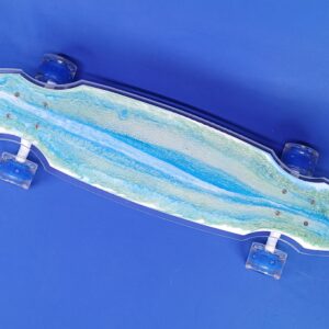 30″ Wheel Cut White and Blue Resin Board, Closeout