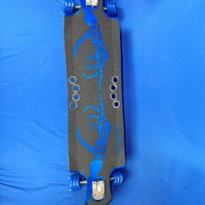 Custom Aluminum Longboard Skeleton Hands Blue