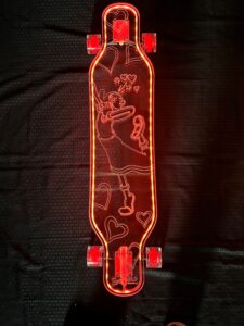 Custom LED Longboard Popeye x Everyone Skateboard x Ghost Collection Olive