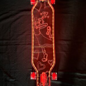 Custom LED Longboard Popeye x Everyone Skateboard x Ghost Collection Olive