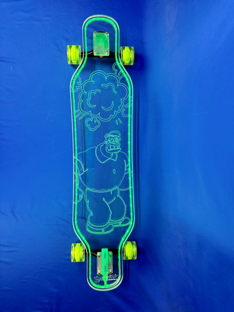 Custom LED Longboard Popeye x Everyone Skateboard x Ghost Collection Brutus