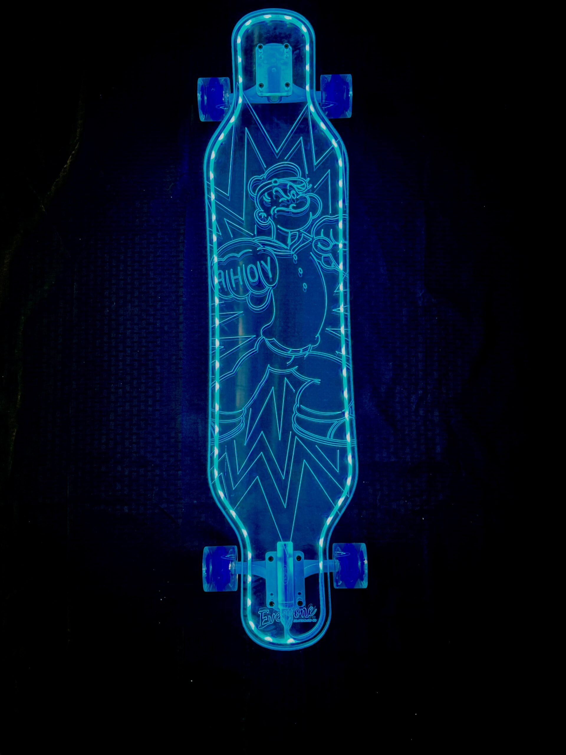 Custom LED Longboard Popeye x Everyone Skateboard x Ghost Popeye Ahoy