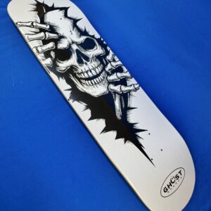 Skateboard Deck White Ripper Skeleton Ghost