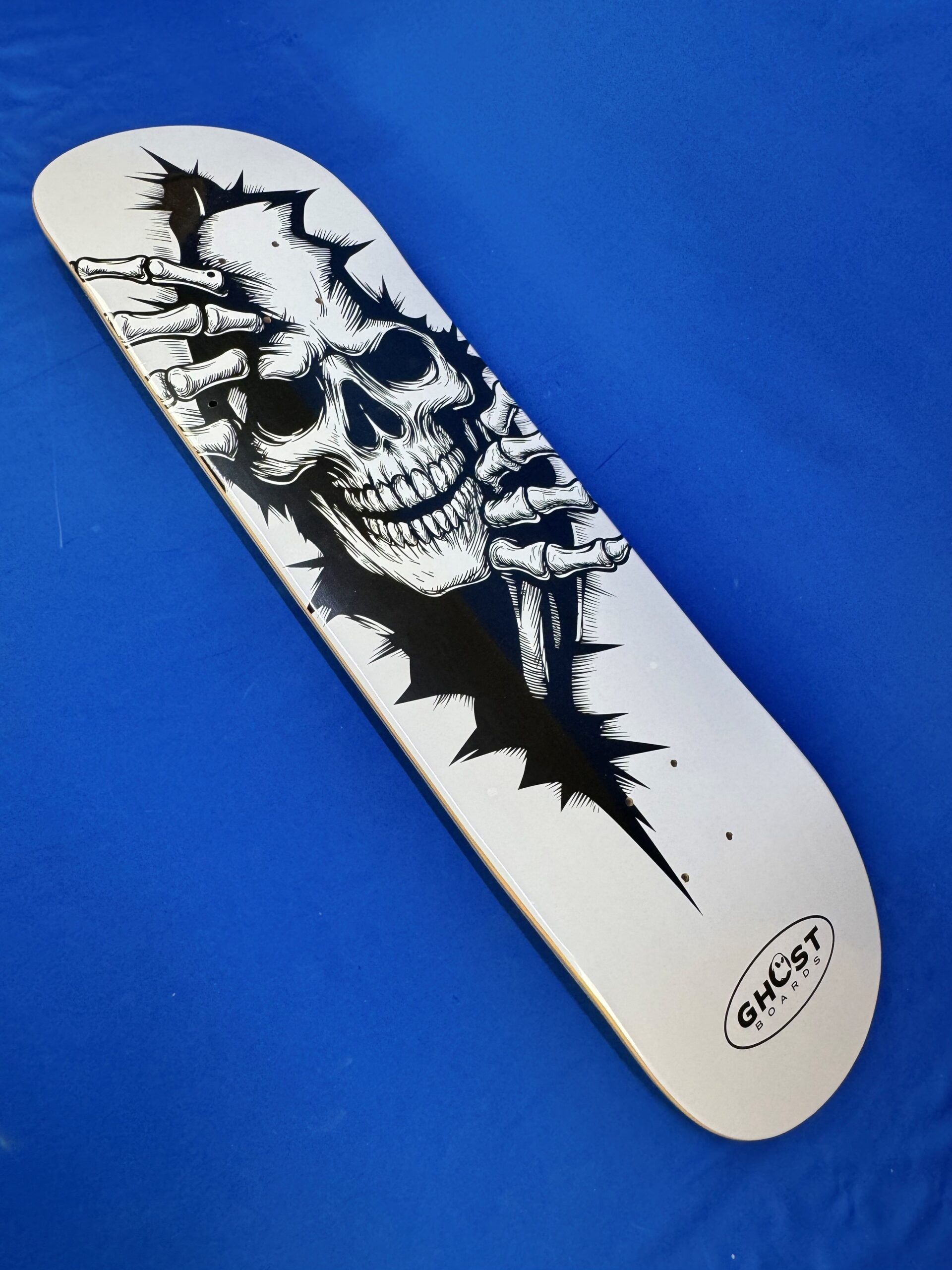 Skateboard Deck white Ripper Skeleton Ghost