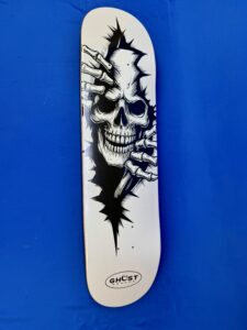 Skateboard Deck white Ripper Skeleton Ghost