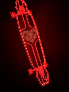Electric LED Ghost Heart Custom longboard