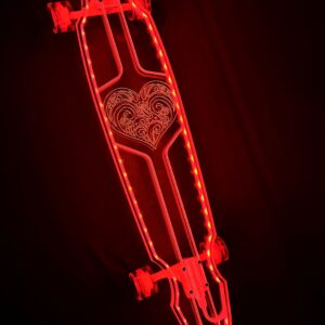 Electric LED Ghost Heart Custom longboard
