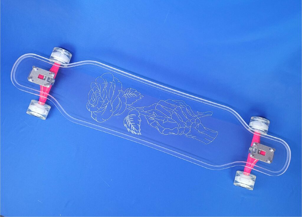 40" Platypus Skeleton Rose Longboard, Closeout