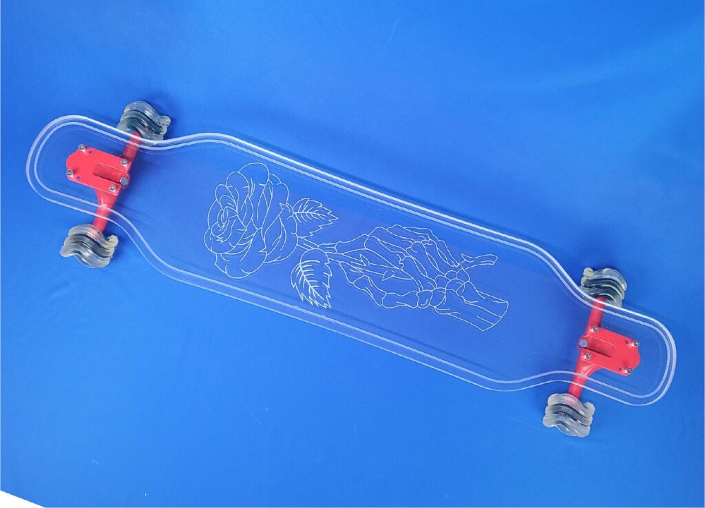 40" Platypus Skeleton Rose Longboard, Closeout