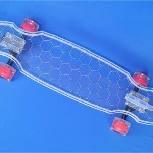 30″ Wheel Cut Hexagon Longboard with Full LEDs, Closeout