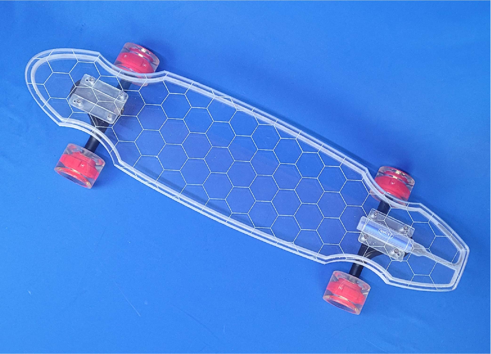 30" Wheel Cut Hexagon Longboard with Full LEDs, Closeout - Image 2