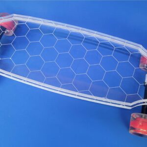 30″ Wheel Cut Hexagon Longboard with Full LEDs, Closeout