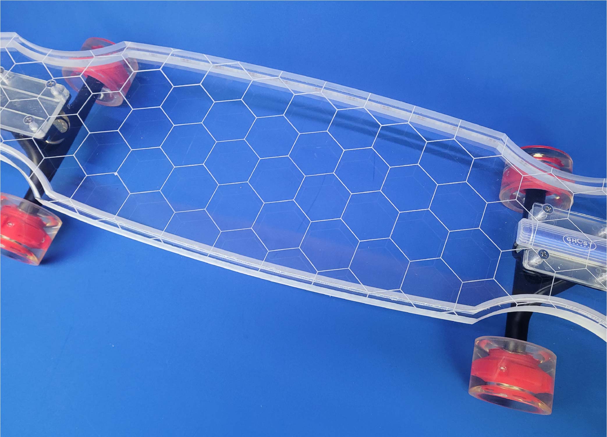 30" Wheel Cut Hexagon Longboard with Full LEDs, Closeout - Image 3
