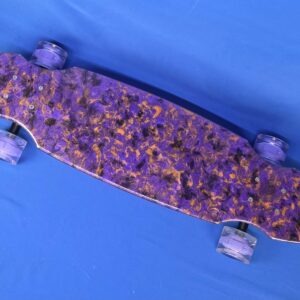 30″ Wheel Cut Purple and Orange Resin Longboard, Closeout