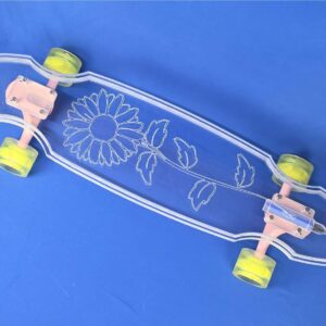 30″ Wheel Cut Sunflower Longboard with Full LEDs, Closeout