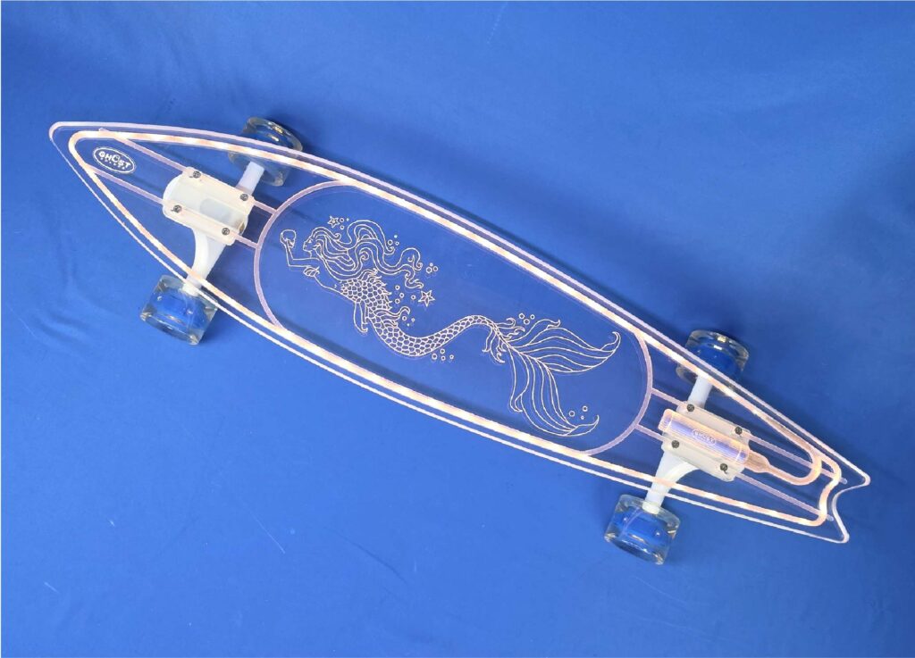 36" Surfer Mermaid Longboard with Full LEDs, Closeout