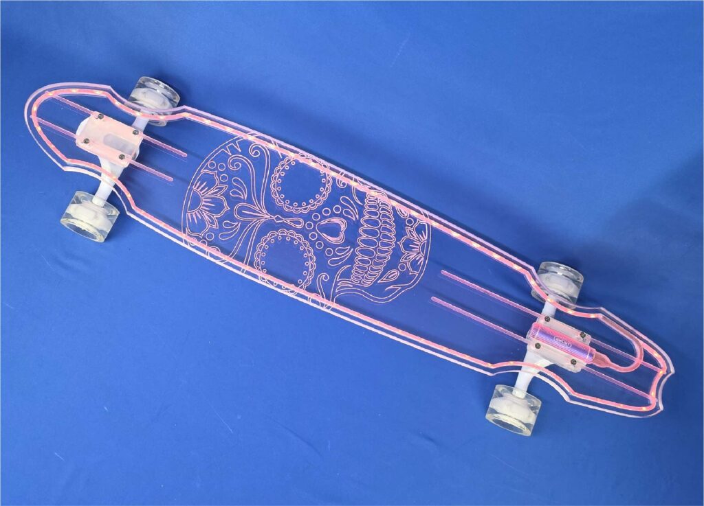 40" Wheel Cut Ghost Muerto Longboard with Full LEDs, Closeout