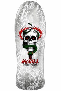 Powell Peralta Bones Brigade Mike McGill 17th Series Skateboard Deck with Skull and Snake Graphic
