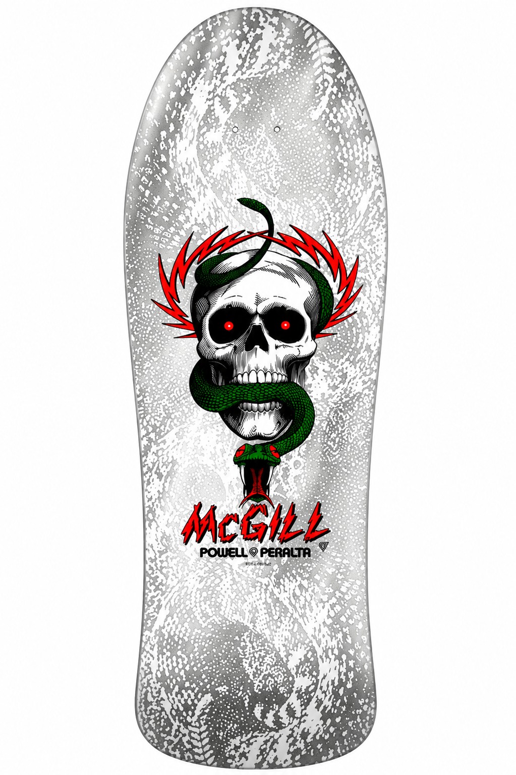 Powell Peralta Bones Brigade Mike McGill 17th Series Skateboard Deck with Skull and Snake Graphic