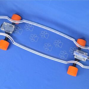 30″ Wheel Cut Dog Paw Longboard with Full LEDs, Closeout