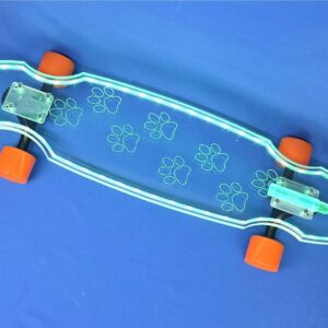30″ Wheel Cut Dog Paw Longboard with Full LEDs, Closeout