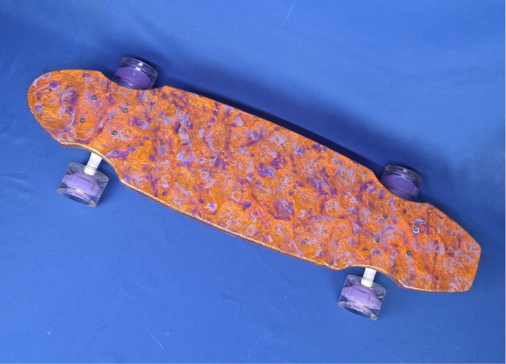 30" Wheel Cut Orange Resin Longboard, Closeout