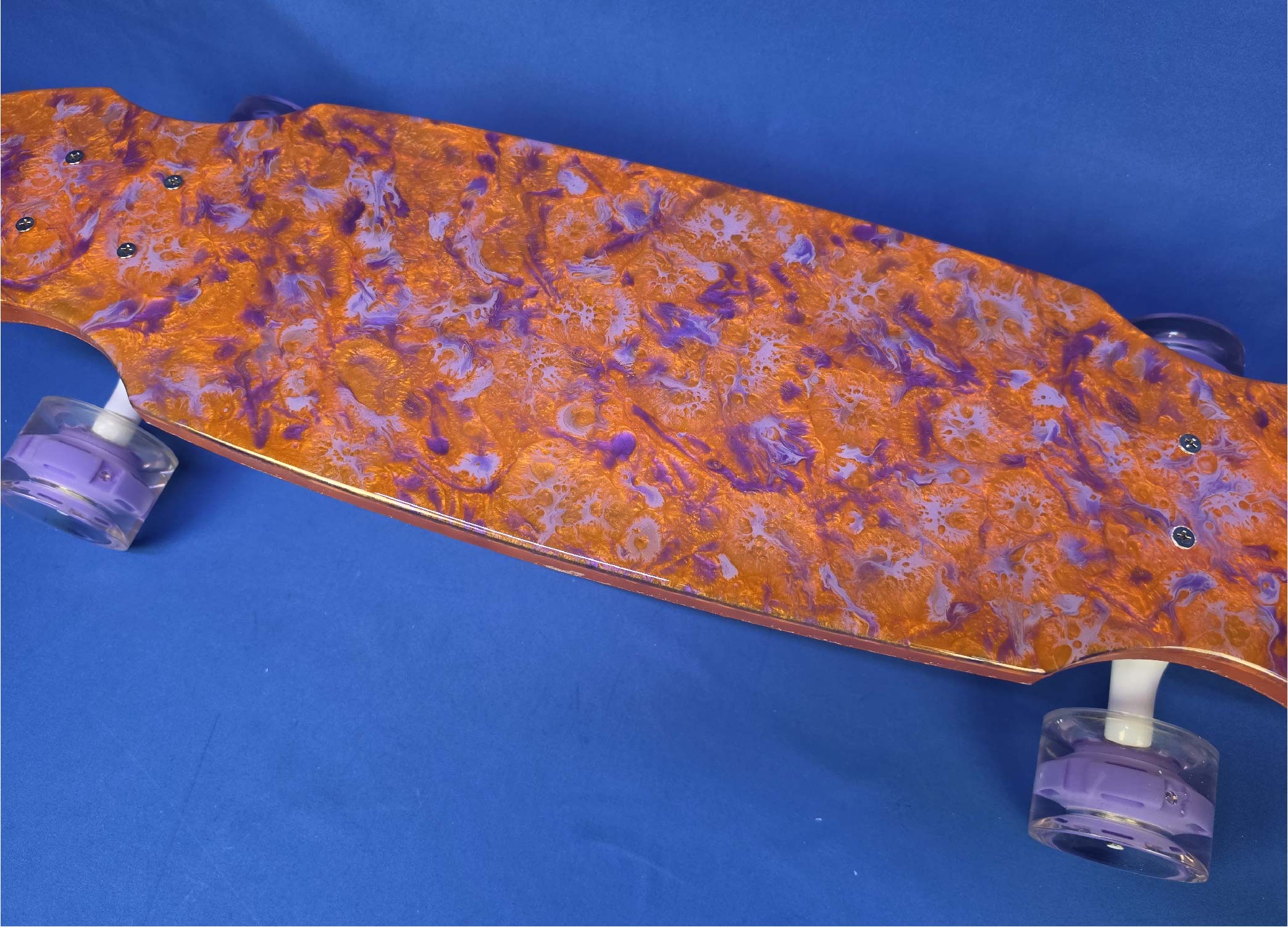 30" Wheel Cut Orange Resin Longboard, Closeout - Image 2
