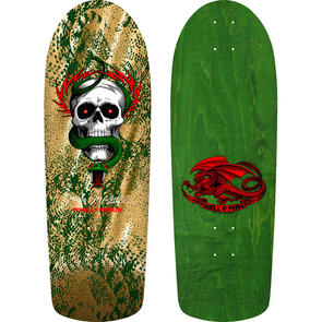 Powell Peralta Mike McGill Skull and Snake Green Gold Foil 10 inch skateboard deck
