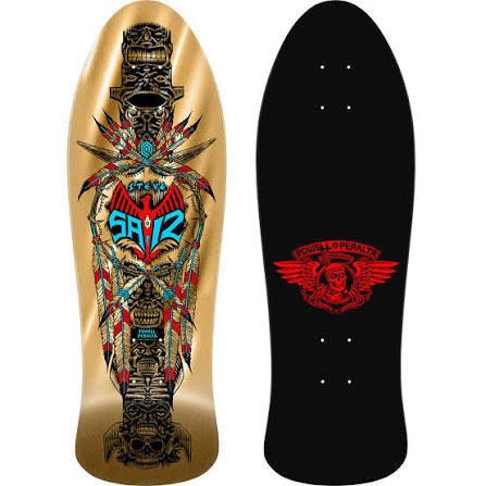 Powell Peralta Steve Saiz Totem Gold Foil 10-inch reissue skateboard deck