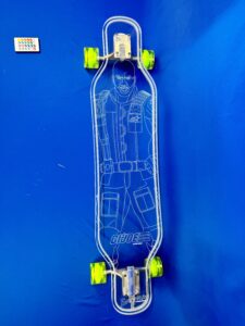 Roadblock GI JOE LED clear acrylic longboard – Hasbro x Everyone Skate Limited Edition