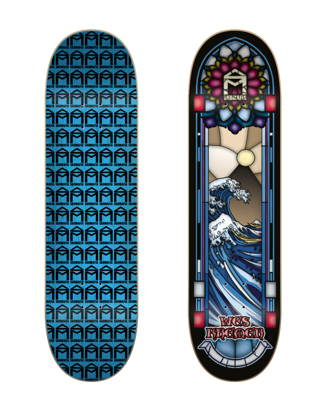 Sk8Mafia Wes Kremer Stained Glass 8.5-inch skateboard deck