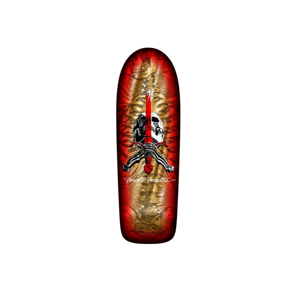 Powell Peralta OG Skull & Sword Gold Foil 10-inch reissue skateboard deck