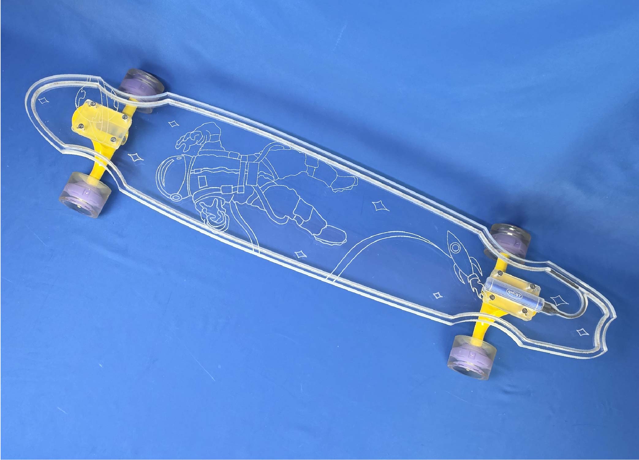 40" Wheel Cut Astronaut Longboard with Full LEDs, Closeout - Image 2