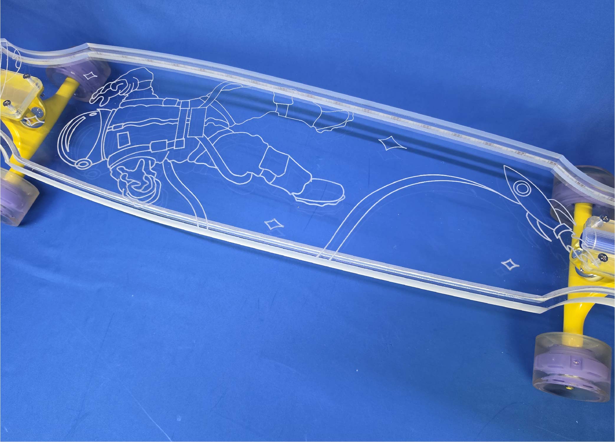 40" Wheel Cut Astronaut Longboard with Full LEDs, Closeout - Image 3