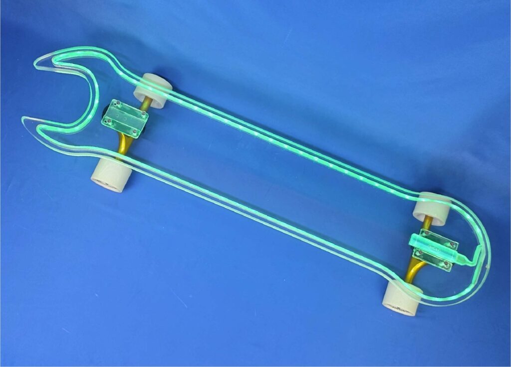 40" Wrench Shaped Longboard with Full LEDs, Closeout